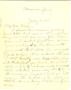 Letter from Charles Young to Nina Du Bois