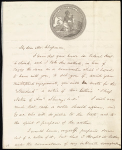 Letter from Samuel May, 25 Cornhill, Boston, [Mass.], to Maria Weston Chapman, Aug't 15th, [1846]