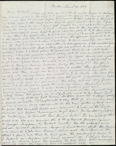 Thumbnail for Letter from Anne Warren Weston, Boston [and] Cambridge, to Deborah Weston, March 30, 1839 [and] Thursday, April 4, [1839]