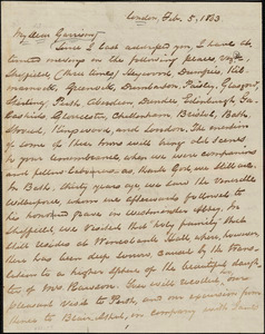 Letter from George Thompson, London, [England], to William Lloyd Garrison, 1863 Feb[ruary] 5