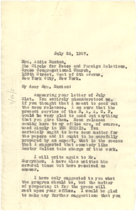 Letter from W. E. B. Du Bois to Addie W. Hunton