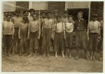 Some of the doffers at the Salisbury (N.C.) Cotton Mill, October 18th, 1912. The average age of the children here is rather high, but there are some youngsters.  Location: [Salisbury, North Carolina].