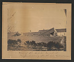 View of the hospital barracks at Fairfax Seminary after the gale, March 23rd, 1865