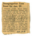 "Desegregation Case Reset for Jan. 30"