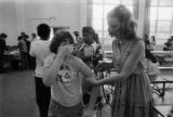 Student getting an immunization shot at Sidney Phillips Middle School in Mobile, Alabama.