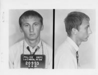 Mississippi State Sovereignty Commission photograph of James Robert Wahlstrom following his arrest for his participation in the Freedom Rides, Jackson, Mississippi, 1961 June 6