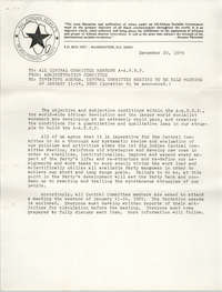 All African People's Revolutionary Party Memorandum, December 20, 1979