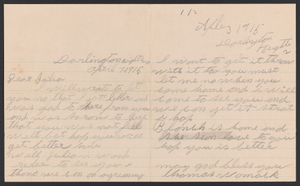 Letter from Thomas Womack to Julia Womack with envelope