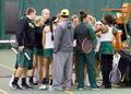 Tennis pre-match huddle, 2015