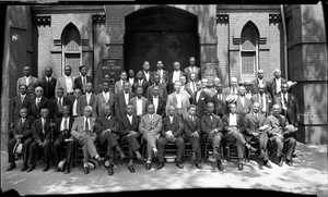 Members (?), Florida Ave. Baptist Church; group in front of church : acetate film photonegative