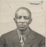 Mississippi State Sovereignty Commission photograph of Willie Walker wearing a suit jacket and necktie, Pascagoula, Mississippi, 1950s