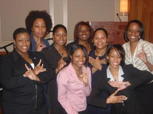 Sorority group at 2005 Black History Month event, 2