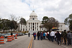 March from Selma to Montgomery recreating the important Civil Rights event that happened in 1965, ended with this walk up to the Alabama Capitol in Montgomery and passed by the Dexter Avenue King Memorial Baptist Church where Martin Luther King, Jr., preached