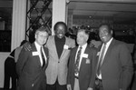 Beverly Hilton event guests posing together, Los Angeles, 1983