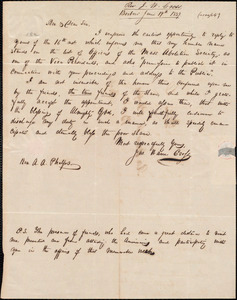 Letter from Joseph Warren Cross, Boxboro, to Amos Augustus Phelps, June 19th 1839