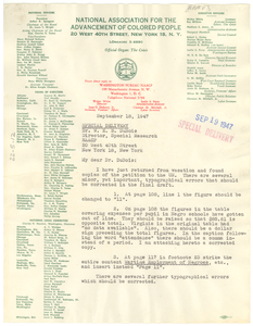 Letter from Leslie S. Perry to W. E. B. Du Bois