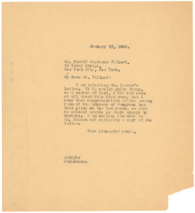 Thumbnail for Letter from W. E. B. Du Bois to Oswald Garrison Villard