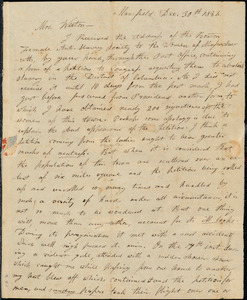 Letter from Isaac Stearns, Mansfield, [Massachusetts], to Anne Warren Weston, 1836 Dec[ember] 30