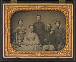 [Unidentified soldier in Union uniform with wife and children]