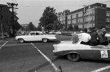 Students driving past Phillips High School in Birmingham, Alabama, to protest the school's integration.