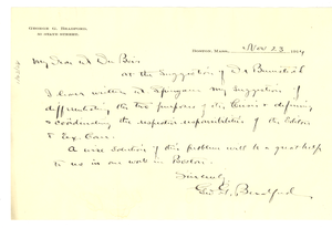 Letter from George G. Bradford to W. E. B. Du Bois