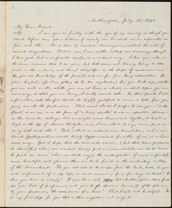 Letter from William Lloyd Garrison, Northampton, [Mass.], to Francis Jackson, July 15, 1843