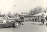 African American policeman directing marchers in Montgomery during the Selma to Montgomery March.