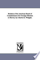 Relation of American Board of Commissioners for Foreign Missions to slavery