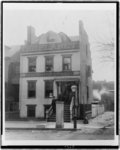 [People posed on porch of and in the Planet newspaper publishing house, Richmond, Virginia]