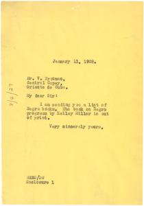 Letter from W. E. B. Du Bois to V. Trotman