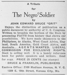 A tribute for the Negro soldier by John Edward Bruce "Grit"