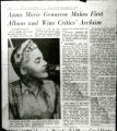Newspaper clipping of Anna Marie Genovese, Syracuse singer.