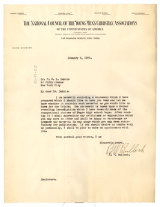 Letter from R. W. Bullock to W. E. B. Du Bois