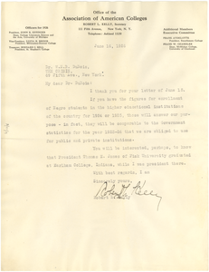 Thumbnail for Letter from Association of American Colleges to W. E. B. Du Bois