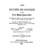 The doctrine and discipline of the African Methodist Episcopal church published by order of the General Conference held in Indianapolis, Ind., May 1888, by James C. Embry.