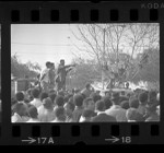 Thumbnail for Stokely Carmichael, speaking with crowd at Will Rogers Park in Los Angeles, Calif., 1966