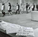 Students march at Bolton Hall