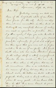 Letter from William Lloyd Garrison, Syracuse, [N.Y.], to Helen Eliza Garrison, Sept. 10, 1864