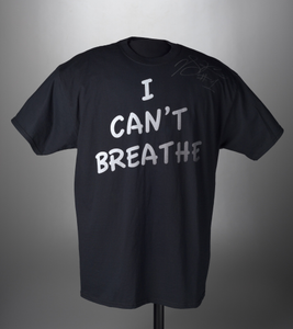 T-shirt with "I Can't Breathe" worn and signed by Derrick Rose during warm-ups