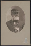 [Civil War veteran partially identified as Boyer wearing Grand Army of the Republic medals and cap for post 351 in Steelton, Pennsylvania]