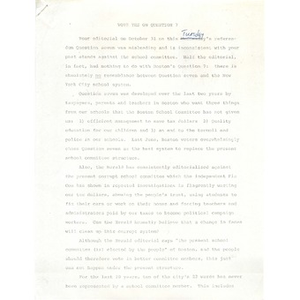 Letter, Boston Herald.