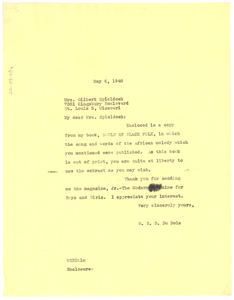 Thumbnail for Letter from W. E. B. Du Bois to Mrs. Gilbert Spieldoch