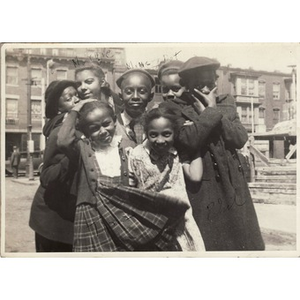 A group of children pose for Winifred Irish Hall