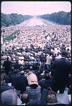 [View from the steps of the Lincoln Memorial of crowds of people during the1963 March on Washington for Jobs and Freedom]