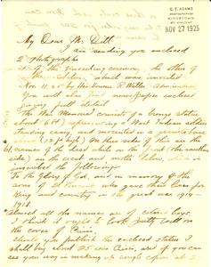 Thumbnail for Letter from C. T. Adams to Augustus Granville Dill