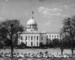 Students from Alabama State College on a protest march down Washington Avenue, on the south side of the Capitol in Montgomery, Alabama.