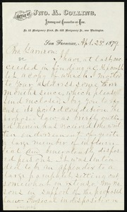 Letter to] Bro[ther] Garrison [manuscript