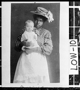 Postcard of Earle Sinclair McKey Junior with nurse, Valdosta, Lowndes County, Georgia, 1908