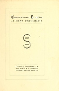 Commencement Exercises Shaw University [1906]