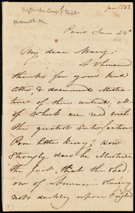 Letter from Maria Weston Chapman, Paris, [France], to Mary Anne Estlin, Jan. 24th, 1852